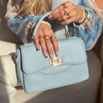 Torebka z okrągłą rączką zamykana na sprzączkę Błękitny – Round Grace 2
