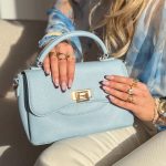 Torebka z okrągłą rączką zamykana na sprzączkę Błękitny – Round Grace 4