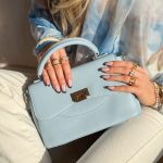 Torebka z okrągłą rączką zamykana na sprzączkę Błękitny – Round Grace 6