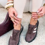 Sneakersy skórzane damskie Czekoladowy – Vellora 3