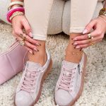 Sneakersy skórzane z zamkiem z boku Różowe – Zipline 2