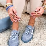 Sneakersy ze skóry naturalnej z paskami Niebieskie – Strapelle 4