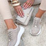 Sneakersy ze skóry naturalnej na platformie Beżowe – Elevia 1