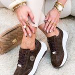 Sneakersy ze skóry naturalnej na platformie Czekoladowe – Elevia 3