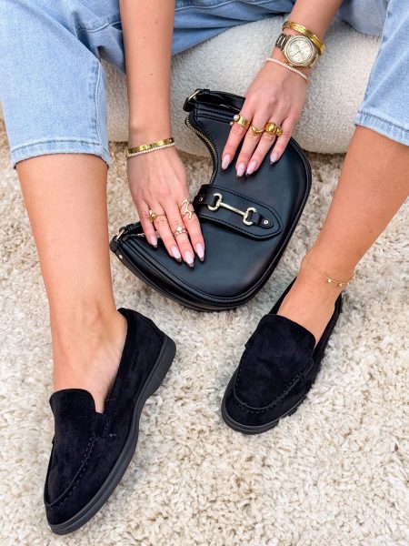 Zamszowe mokasyny Czarne – Suede Silence 1