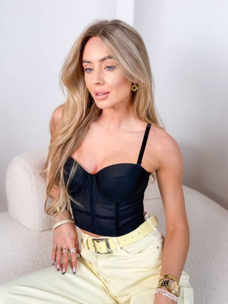 Top gorsetowy na ramiączkach modelujący Czarny – Silhouettea 1