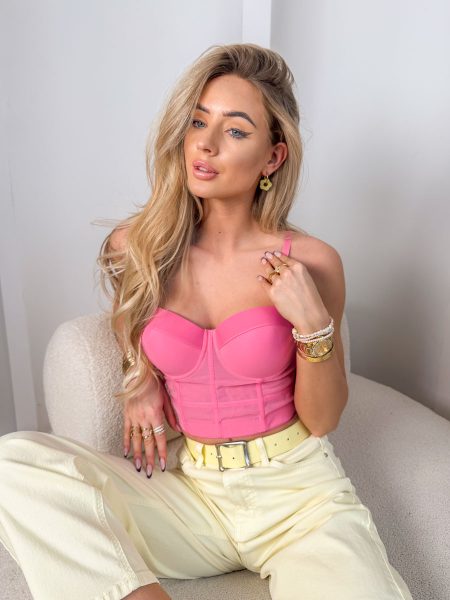 Top gorsetowy na ramiączkach modelujący Różowy – Silhouettea 1
