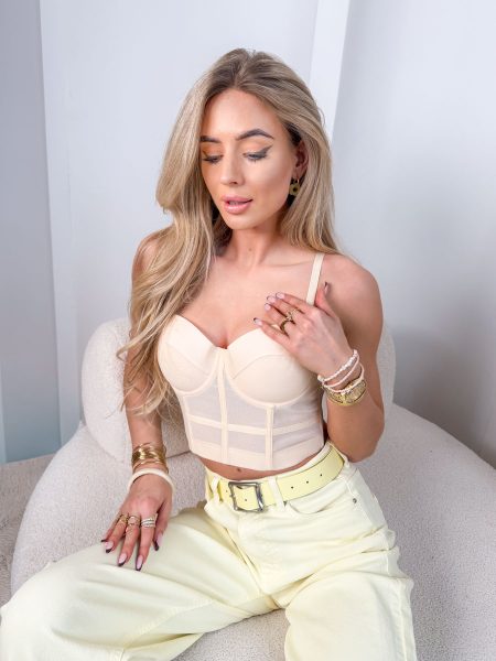 Top gorsetowy na ramiączkach modelujący Bananowy – Silhouettea 1