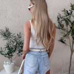 Szorty jeansowe z brokatową kieszonką Jasny jeans – Glittera Pocket 5