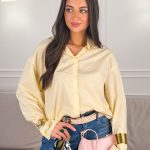 Koszula damska wizytowa z długim rękawem Żółty – Pure Presence 3