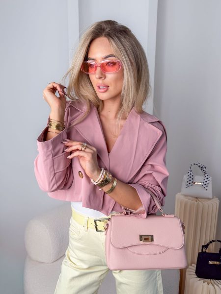 Krótki trencz z podszewką Różowy – Linéa Coat 1