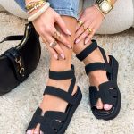 Rzymianki na rzep beżowa podeszwa Czarne – Desert Walk 3