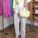 Spodnie jeansowe z koronkową nogawką Biały – Lacevera Denim 1