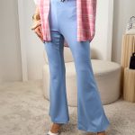 Spodnie dzwony elastyczne Błękitny – Flexflare 1