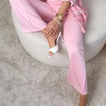 Spodnie dzwony elastyczne Pudrowy – Flexflare 4