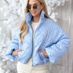 Kurtka wiosenna z poszerzanymi rękawami Błękitny – Flarella 5