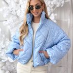 Kurtka wiosenna z poszerzanymi rękawami Błękitny – Flarella 1