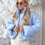 Kurtka wiosenna z poszerzanymi rękawami Błękitny – Flarella 7