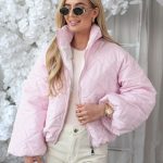 Kurtka wiosenna z poszerzanymi rękawami Pudrowy – Flarella 3