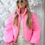 Kurtka wiosenna z poszerzanymi rękawami Różowy – Flarella 2