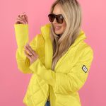 Kurtka z dzianinowymi rękawami Cytrynowy – Knitora 2