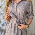 Sukienka koszulowa w paski Błękitna – Stripella Dress 4