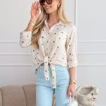 Koszula z haftowaniem i serduszkami Błękitna – Embroheart 1