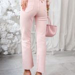 Klasyczne spodnie jeansowe damskie z wysokim stanem Pudrowe – Alta Denim 3