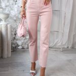 Klasyczne spodnie jeansowe damskie z wysokim stanem Pudrowe – Alta Denim 1