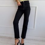 Klasyczne spodnie jeansowe damskie z wysokim stanem Czarne – Alta Denim 1
