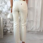 Klasyczne spodnie jeansowe damskie z wysokim stanem Beżowe – Alta Denim 4