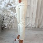 Klasyczne spodnie jeansowe damskie z wysokim stanem Beżowe – Alta Denim 2