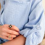 Komplet damski bawełniany: koszula i luźne spodnie Błękitny – Cotelle Set 4