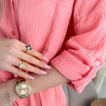 Komplet damski bawełniany: koszula i luźne spodnie Morelowy – Cotelle Set 5