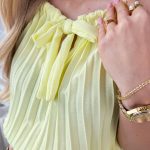 Sukienka plisowana z falbanami Żółta – Plisella 4