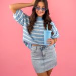 Spódnica jeansowa mini z diamencikami Jasny jeans – Sparkdena 7