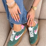 Skórzane sneakersy sportowe Zielone – Sportelle 1