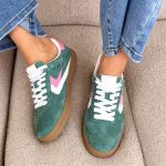 Skórzane sneakersy sportowe Zielone – Sportelle 2