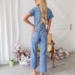 Kombinezon damski denim z krótkim rękawem Jeansowy – Denimora Suit 3