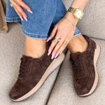 Sneakersy skórzane wiązane Czekoladowy – Lacoria 2