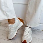 Sneakersy skórzane z przedłużoną podeszwą Beżowy – Longstepa 1