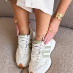 Sneakersy skórzane z przedłużoną podeszwą Oliwkowy – Longstepa