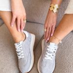 Sneakersy skórzane na traperowej podeszwie Szary – Trekkera 4