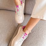 Sneakersy skórzane na traperowej podeszwie Różowy – Trekkera 3