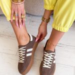 Skórzane sneakersy na platformie Czekoladowy – Levoria 2