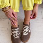 Skórzane sneakersy na platformie Czekoladowy – Levoria 1