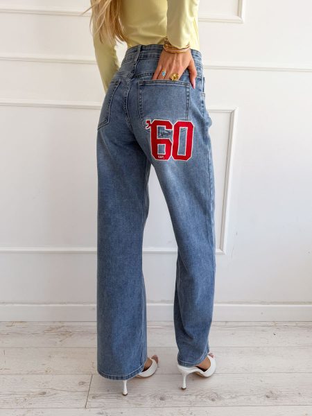 Spodnie jeansowe z naszywką 60 – Sixtelle 3