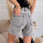 Szorty jeansowe damskie z wysokim stanem Szare – Highshorta 4