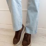 Sneakersy skórzane ażurowe Czekoladowy – Perfora 3