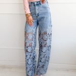 Spodnie jeansowe z koronką – Lacevera 4